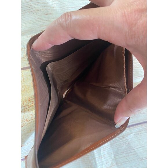 Vintage Dooney & Bourke All Weather Leather Brown Framed Snap Wallet - OS - Picture 10 of 11